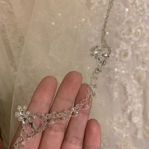 Gold embellished veil